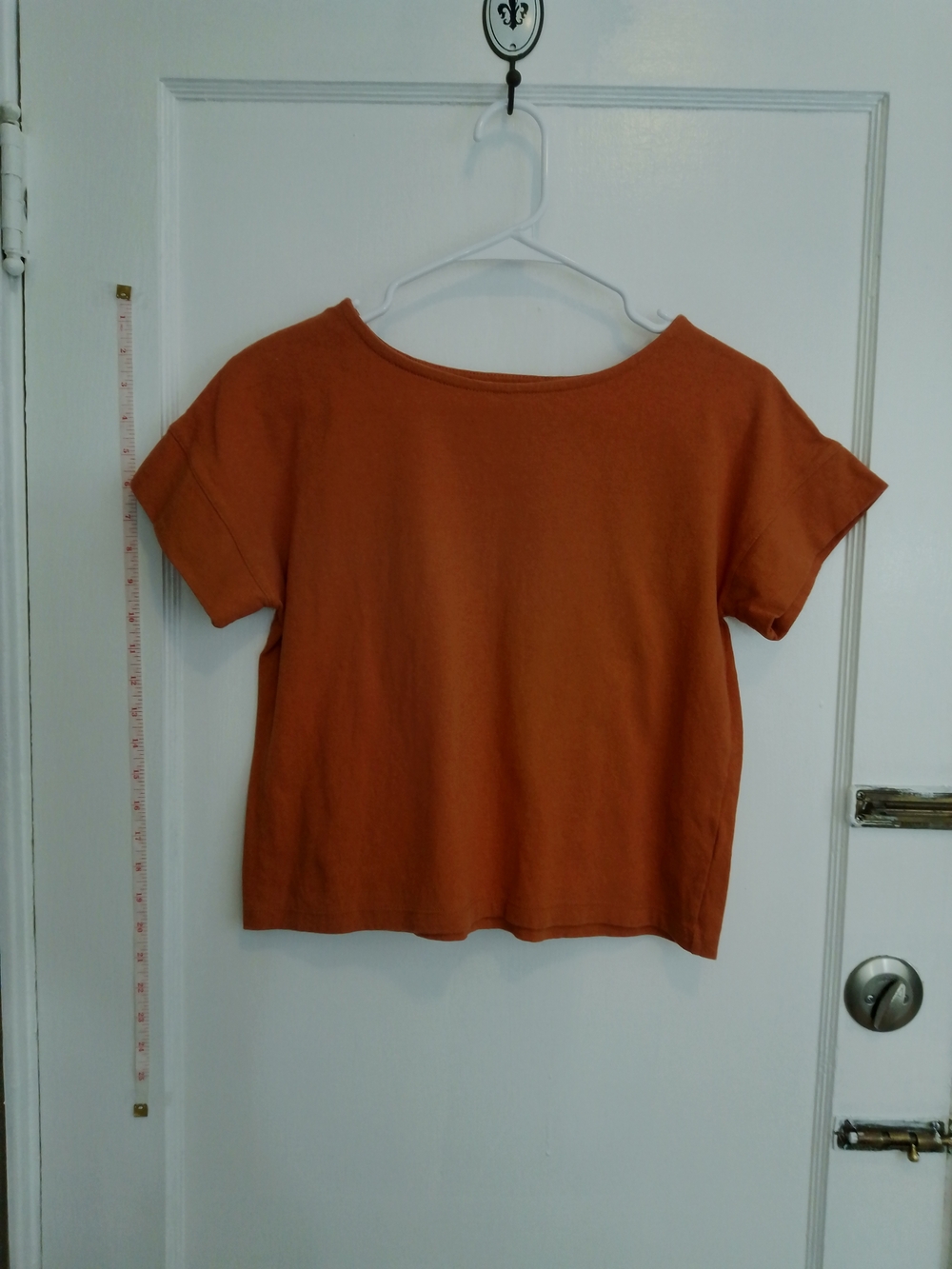 Madewell Short-Sleeve Boxy Top in Burnt Orange XXS